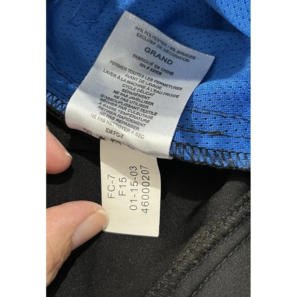 Free Country Men's Black Ankle Zip Micro-Tech Blue Accents Pants Large Y2K